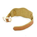 CR1049 Brown Leather 2 Spike Brand Designer Style Genuine Leather Bracelet 3