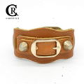 CR1049 Brown Leather 2 Spike Brand