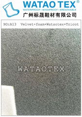 Cheap & waterproof  velvet fabrics for shoes