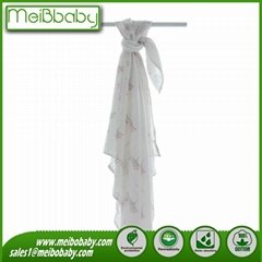 Hot Sales 100% Cotton Printed Muslin Baby Wrap47x47" After Washing