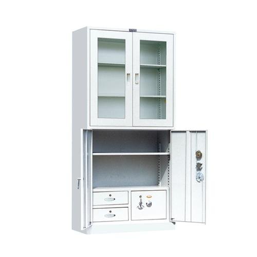 glass swing door steel filing cabinet and vault/2 drawer lockable metal steel fi 4