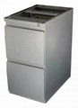 Movable 3 drawer metal file cabinet with wheels 1