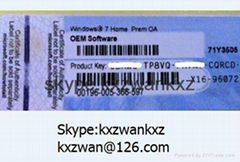 Windows win 7 Home premium prem pro oem COA sticker FPP coa Label