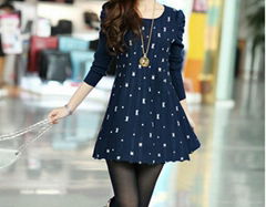 Fashion women's long sweater dress