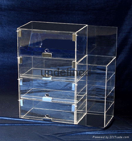 Clear Acrylic Display Cabinet  Plexiglass Display Box with Drawers  4