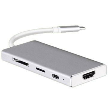 7 ports USB 3.0 hub with HDMI for type C laptops data transfer and PD charge 4