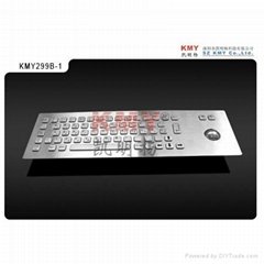 Front Panel Mounting Waterproof IP65 Metal Keyboard with Trackball (KMY299B-1)