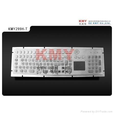 Vandalproof Metal Keyboard Kiosk Keyboard with Touchpad (KMY299H-T)