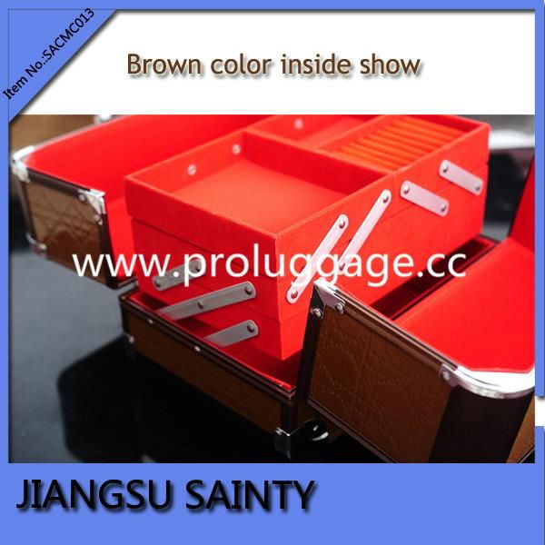 Glossy Pu professional makeup cases 2