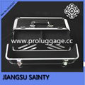 Three tier trays black pvc aluminum cosmetic case 1