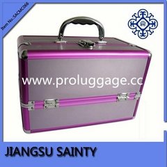 Purple color aluminum beauty case