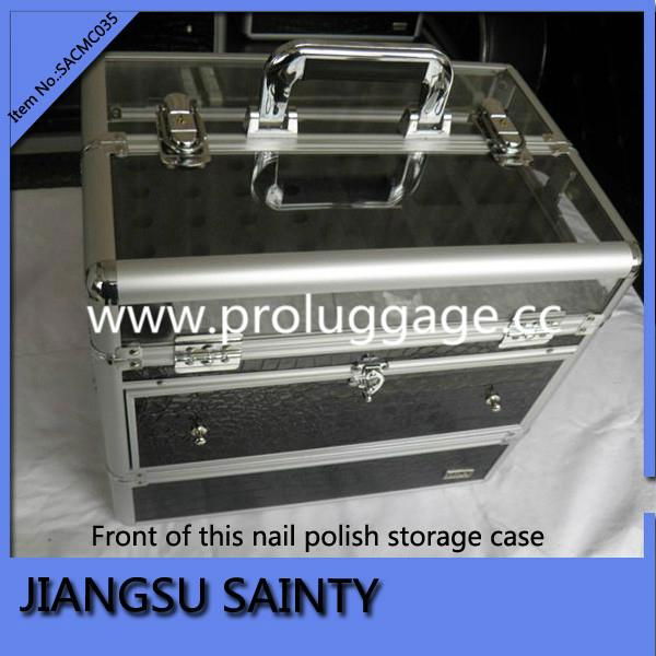 Acrylic and croco pvc nail polish carry case 3