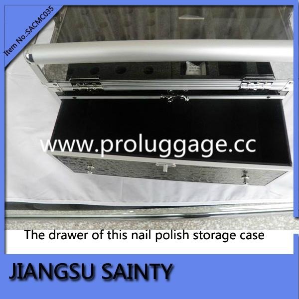 Acrylic and croco pvc nail polish carry case 2