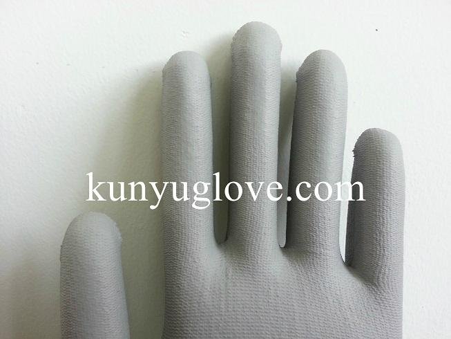 grey nylon glove,nylon PU glove ,antistatic glove 2