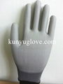 grey nylon glove,nylon PU glove ,antistatic glove 3