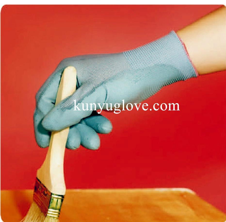 grey nylon glove,nylon PU glove ,antistatic glove 5