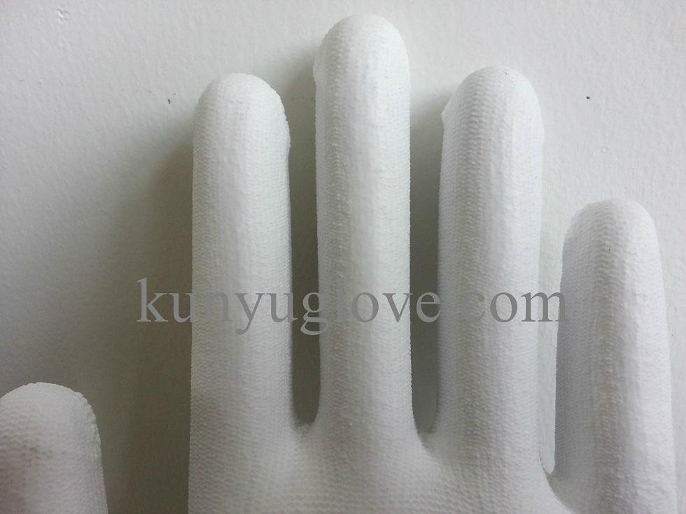 white polyster liner with white pu coating gloves 4