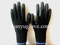 13 Guage black nylon liner with black pu coating  working gloves 1