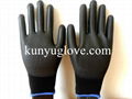 13 Guage black nylon liner with black pu coating  working gloves 2