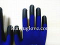 18 Guage blue nylon liner with black pu coating gloves 2