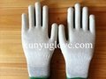 carbon yarn knitting glove with white pu coating glove 2