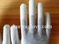  carbon yarn knitting glove with white pu coating glove 3