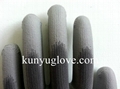 grey polyster liner with grey pu coating glove 3