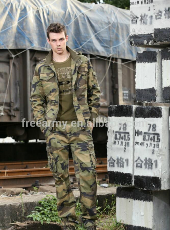 Outdoor leisure military style mens cotton jacket