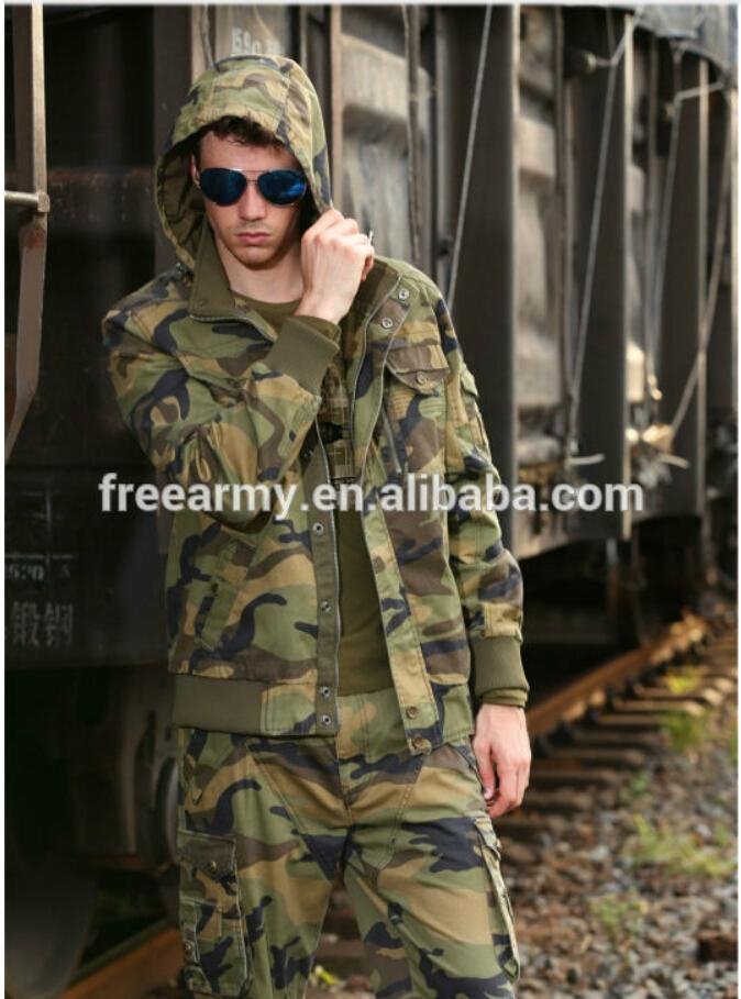 Outdoor leisure military style mens cotton jacket 4