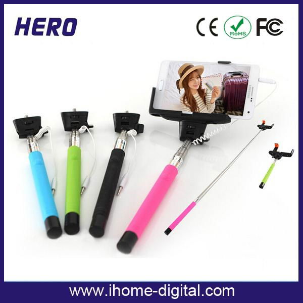 Cable take selfie pole