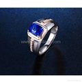 Solid 18k White Gold Natural Blue Tanzanite Ring Fine Jewelry Manufacturer