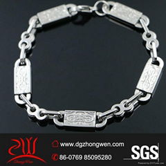 men's two tone stainless steel link chain bracelet