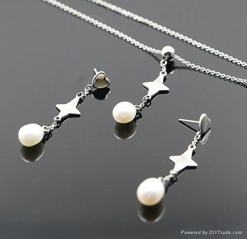 women's stainless steel gift items fashion necklace & earring set 2