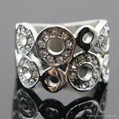 CZ diamond paved women's ring designs