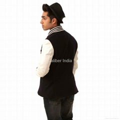 Black Body White Sleeves Letterman