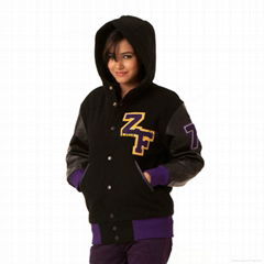  Black Body White Sleeves Letterman Varsity Jackets