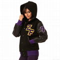  Black Body White Sleeves Letterman Varsity Jackets 3