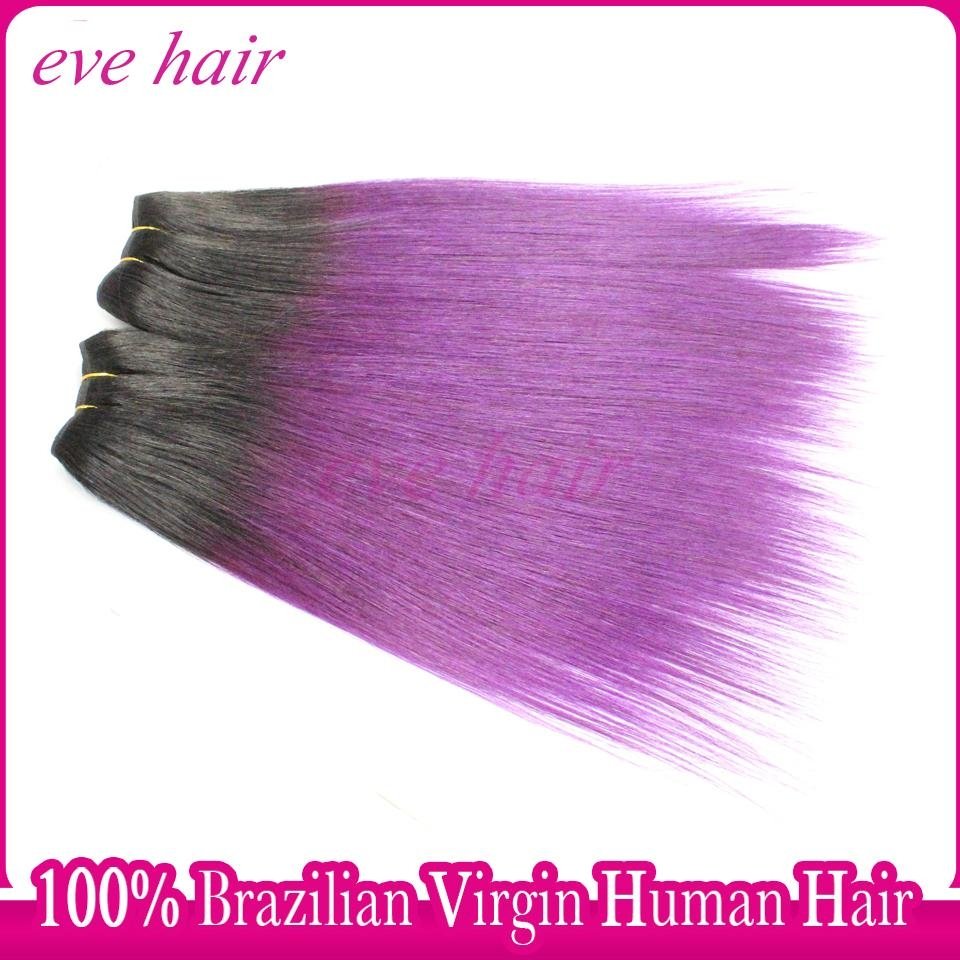 Purple Hair Silky Straight 100% Unprocessed Virgin Human Hair Extension