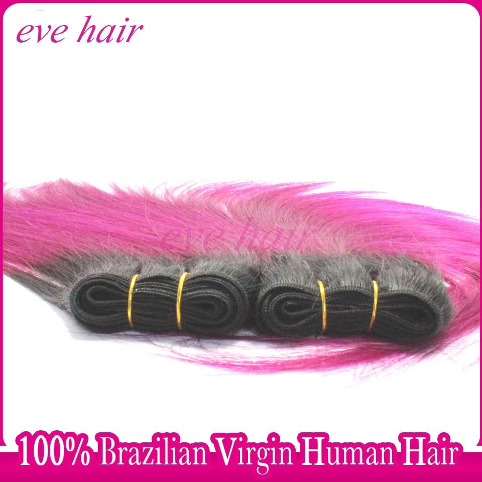 Ombre Red Hair Extension Brazilian Straight Virgin Human Hair Extension 5