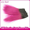 Ombre Red Hair Extension Brazilian Straight Virgin Human Hair Extension 3