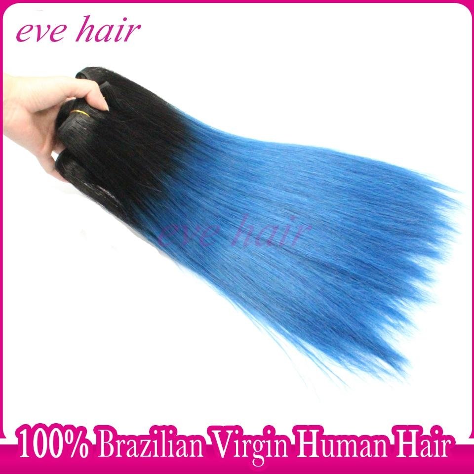 New Arrival OTBlue Hair Brazilian Straight Virgin Human Hair Weave 4