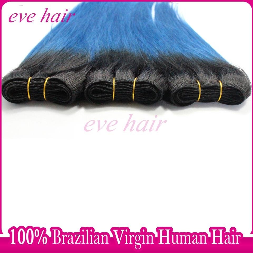New Arrival OTBlue Hair Brazilian Straight Virgin Human Hair Weave 5