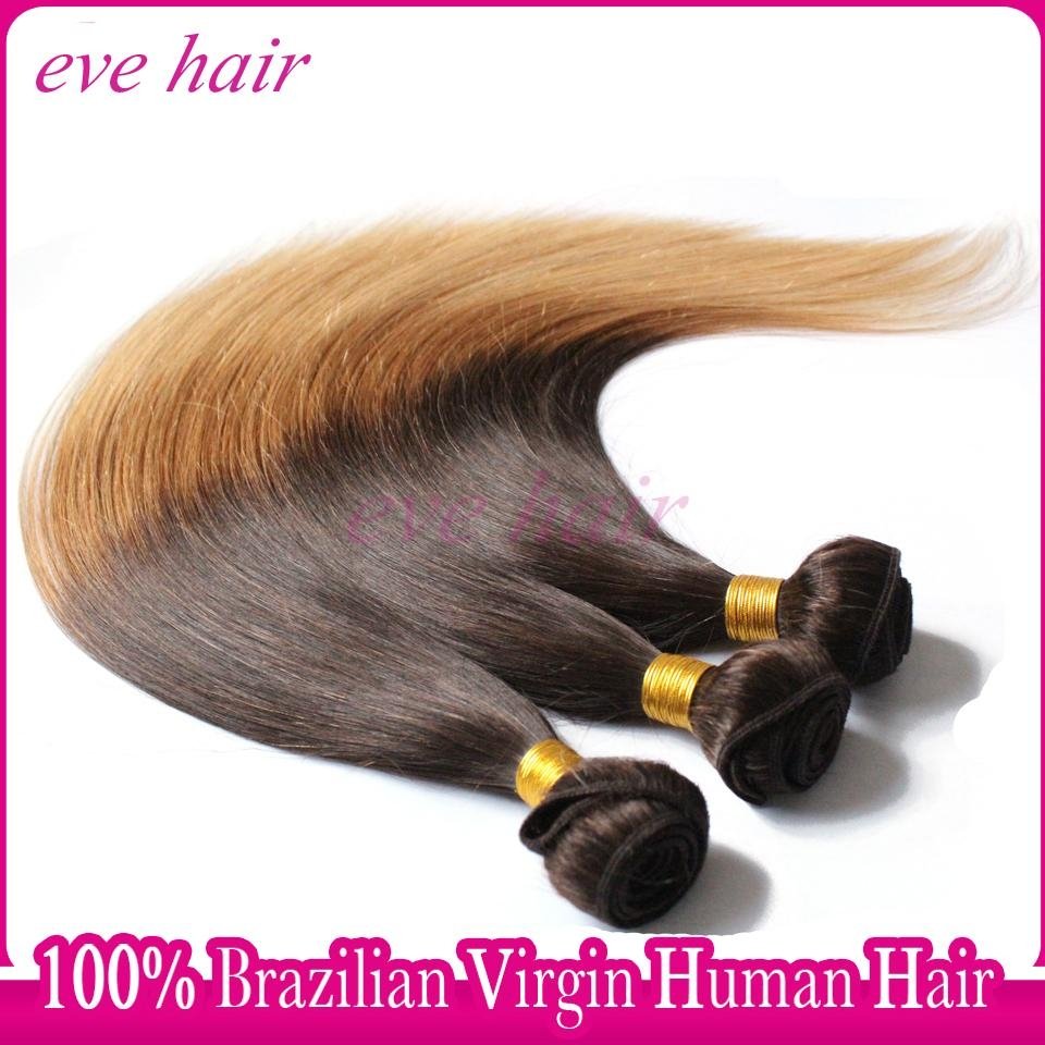 Ombre Hair Extension T43027 Color Brazilian Straight Virgin Human Hair Extension 2