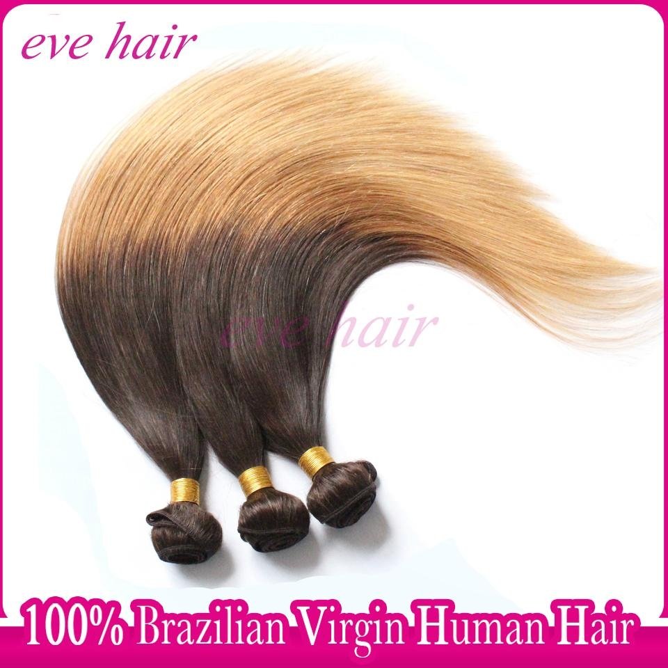 Ombre Hair Extension T43027 Color Brazilian Straight Virgin Human Hair Extension 4