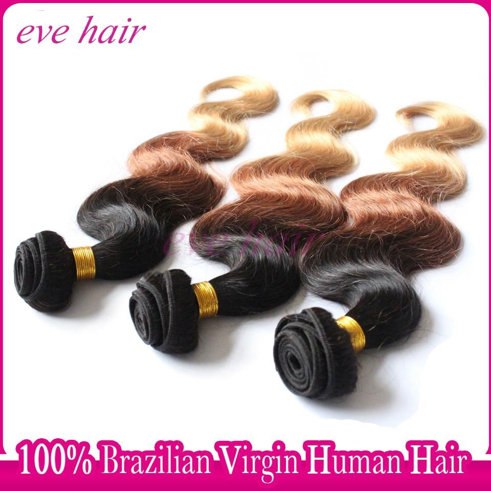 Ombre Hair Extension 3T1B3327 Body Wave 100% Virgin Human Hair Weave 3