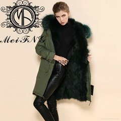 UK fashionable women/men winter fur padded parka