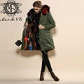 100% real rabbit fur parka jacket army green parka 5