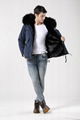 Fashionable men jackets with fur lined parka coat