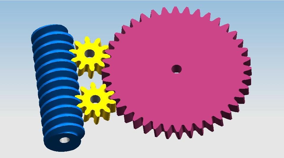 Double self-locking force design of single worm and double worm gear 2