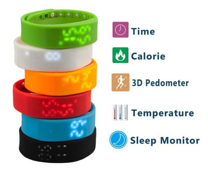 Multi-function USB LED 3D Smart WristBand Watch Time Calorie 3D Pedometer 3